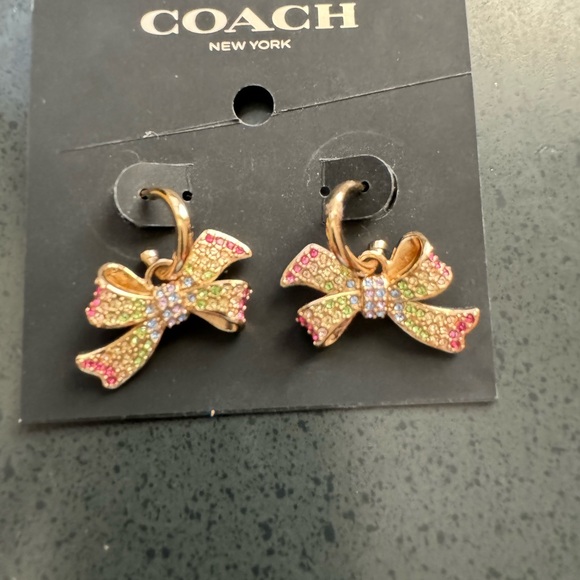 NWT ($128), Coach Bow Earrings - Picture 3 of 3